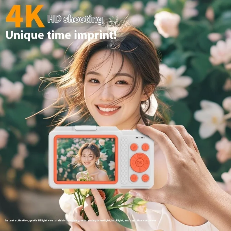 A8 2.8 Inch Portable Digital Camera 16X Zoom 4K Ultra HD Video Recording CCD with LED Flash - Black