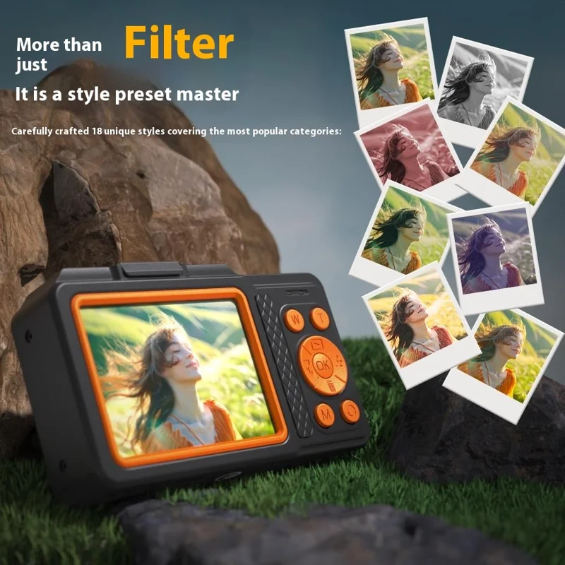 A8 2.8 Inch Portable Digital Camera 16X Zoom 4K Ultra HD Video Recording CCD with 32GB Card + Card Reader - Black