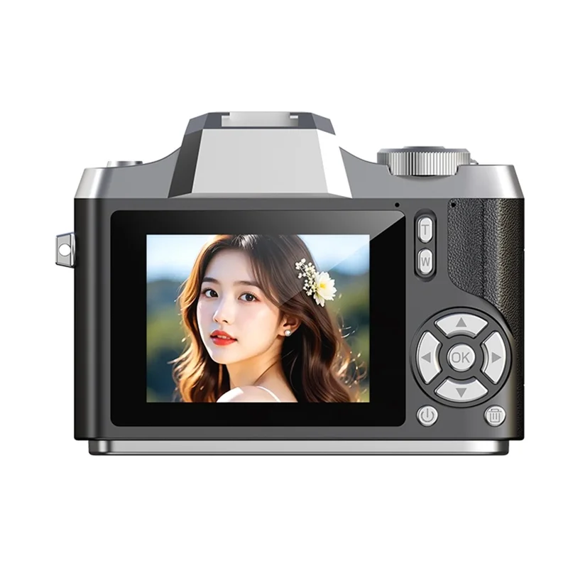 LK-012 Appareil photo numérique HD rétro avec écran IPS de 2,4 pouces pour étudiants, enregistreur vidéo - Noir
