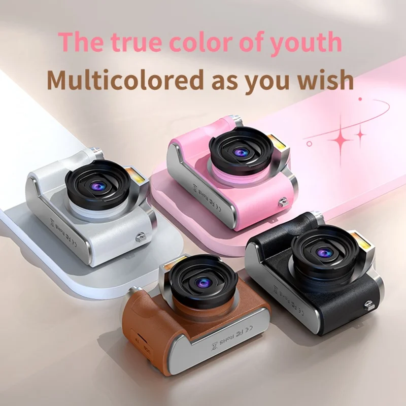 LK-012 Appareil photo numérique HD rétro avec écran IPS de 2,4 pouces pour étudiants, enregistreur vidéo - Noir