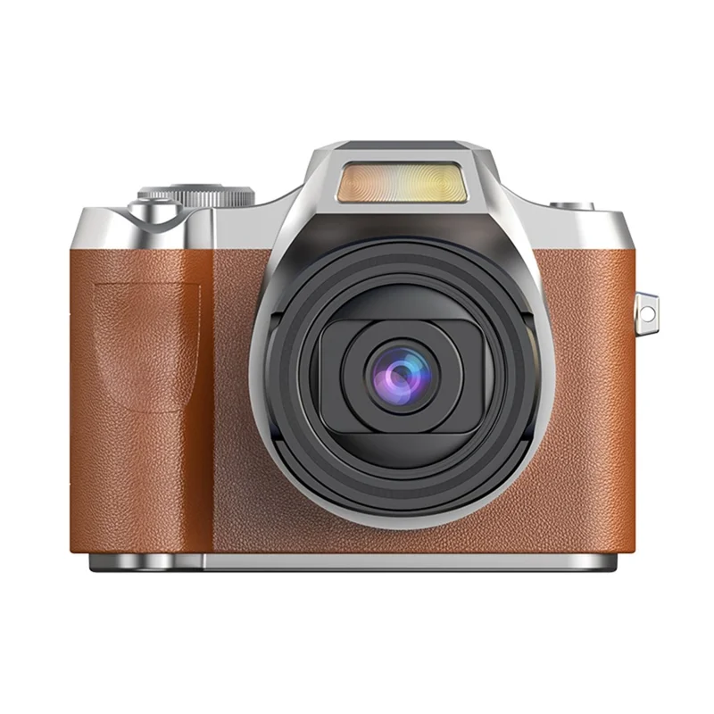 LK-012 2.4 Inch IPS Screen Retro HD CCD Camera Digital Camera for Students Video Recorder with 32GB Card - Brown