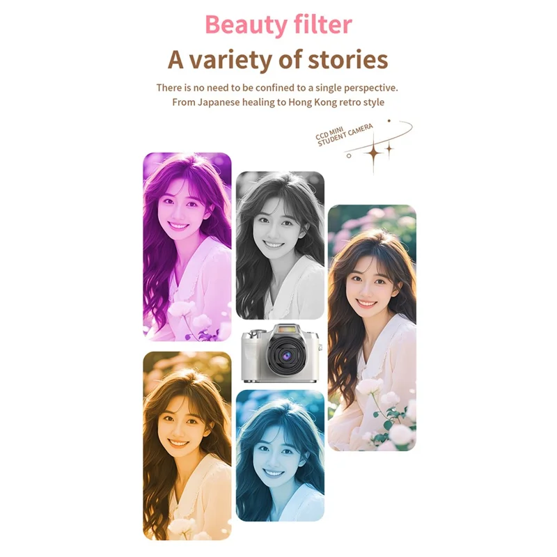 LK-012 2.4 Inch IPS Screen Retro HD CCD Camera Digital Camera for Students Video Recorder with 32GB Card - Brown