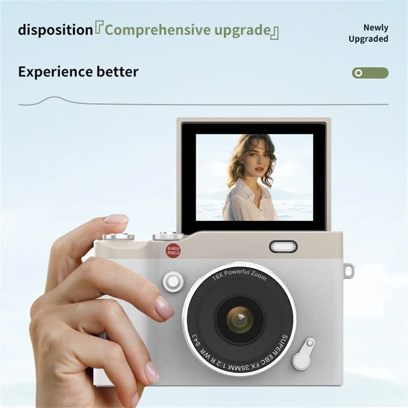 Y02 Appareil photo numérique rétro à écran rabattable de 2,4 pouces pour étudiants, enregistreur vidéo CCD avec carte 32 Go + lecteur de carte - Vert
