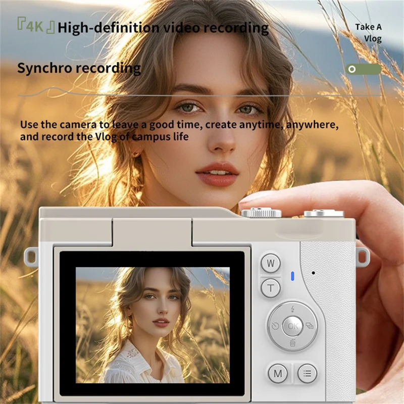 Y02 Appareil photo numérique rétro à écran rabattable de 2,4 pouces pour étudiants, enregistreur vidéo CCD avec carte 32 Go + lecteur de carte - Vert