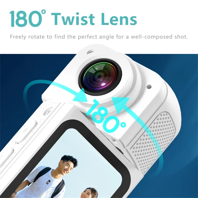 S70 Thumb Camera Rotation Lens WiFi DV Camera 2.7K HD First Person View Sports Cycling Camera with 32G Memory Card - Black