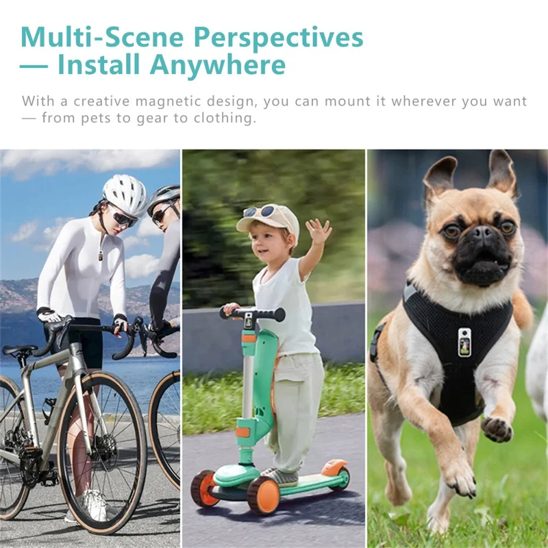 S70 Thumb Camera Rotation Lens WiFi DV Camera 2.7K HD First Person View Sports Cycling Camera with 32G Memory Card - Black