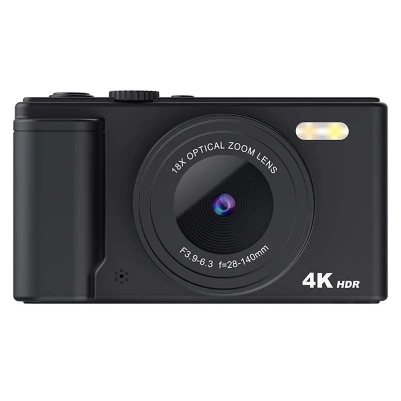 Fotocamera digitale H01 con schermo ribaltabile da 2,8 pollici, zoom 18X, sensore CCD, registrazione video HD - Nero