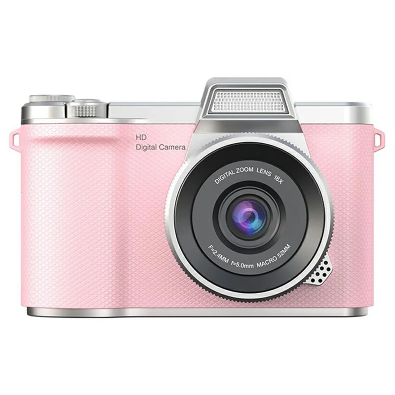 LK-013 2.4 Inch HD Flip Screen Students Digital Camera CCD Video Recording Entry Level Camera - Pink