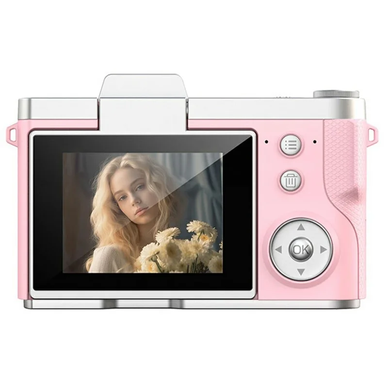 LK-013 2.4 Inch HD Flip Screen Students Digital Camera CCD Video Recording Entry Level Camera - Pink