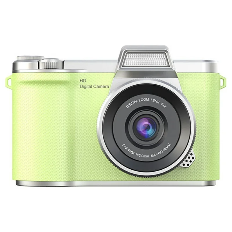 LK-013 2.4 Inch HD Flip Screen Students Digital Camera CCD Video Recording Entry Level Camera with 32G Card - Green