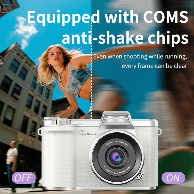 LK-013 2.4 Inch HD Flip Screen Students Digital Camera CCD Video Recording Entry Level Camera with 32G Card - Green