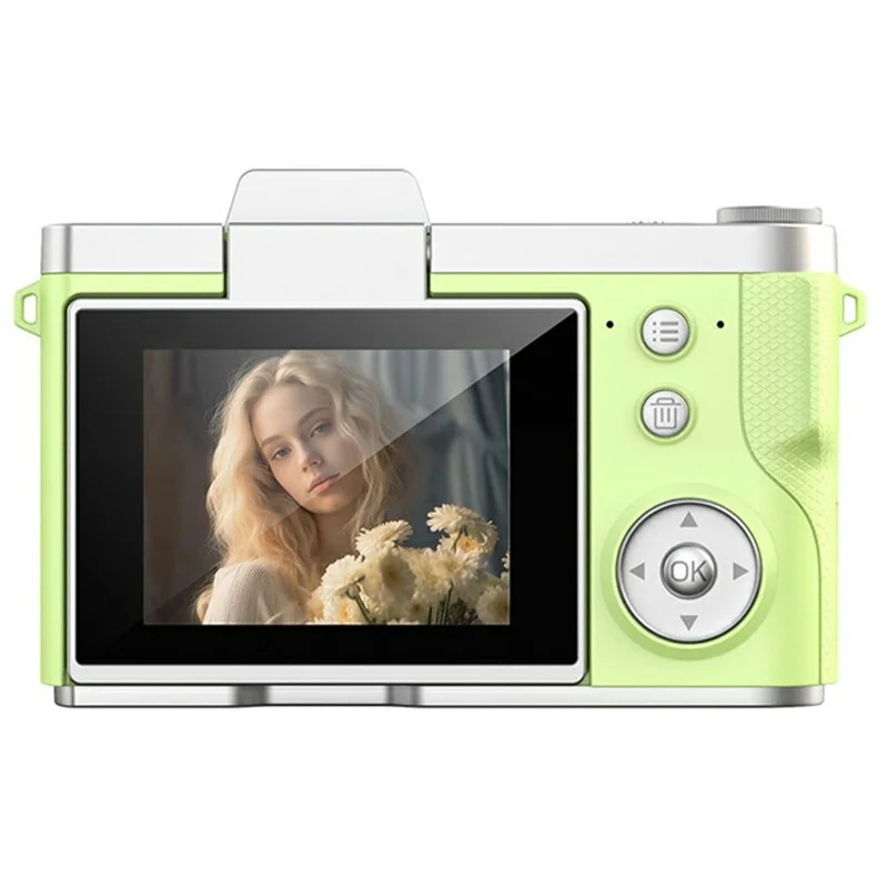 LK-013 2.4 Inch HD Flip Screen Students Digital Camera CCD Video Recording Entry Level Camera with 32G Card - Green