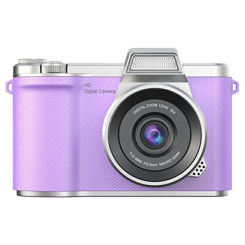 LK-013 2,4 inch HD-klapscherm Digitale Camera voor Studenten CCD Video-opname Instapcamera met 32G Kaart - Paars