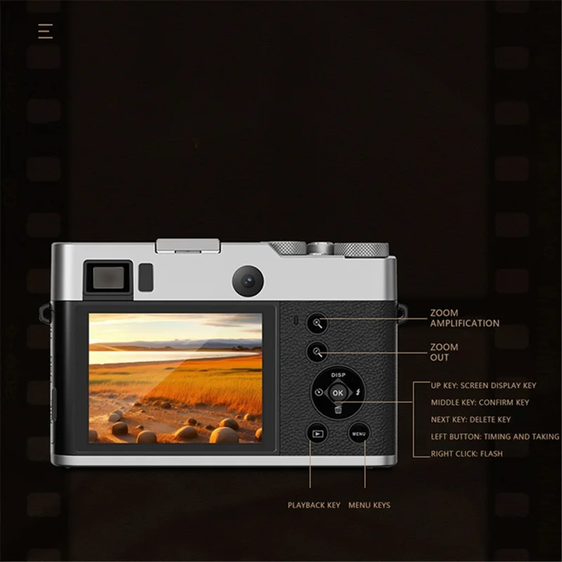 DC203 Kids 5K Camera 48MP Digital Camera 16X Digital Zoom Dual Camera for Teens - Black / US Plug