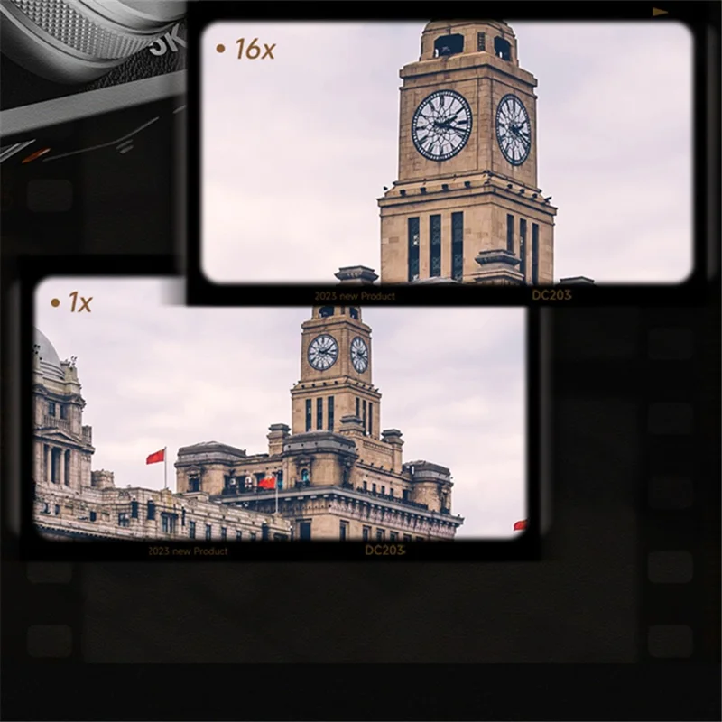 DC203 Kids 5K Camera 48MP Digital Camera 16X Digital Zoom Dual Camera for Teens - Black / US Plug