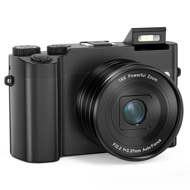 Cámara Digital DC218L para Principiantes, 4K 64MP, Doble Objetivo, Zoom 16X, Enfoque Automático con Tarjeta de Memoria de 32G