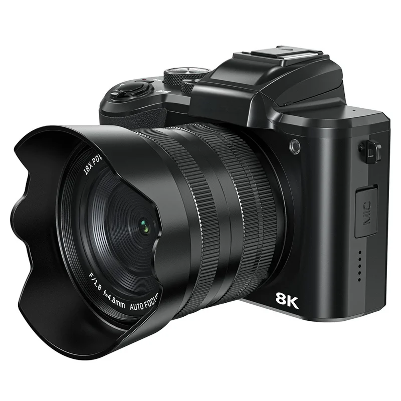 DC226 Students Entry-Level Digital Camera 48MP Sensor 8K HD Video Selfie Camera with 32GB Memory Card - US Plug