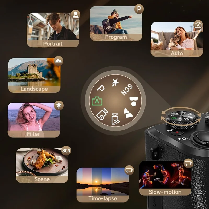 DC226 Students Entry-Level Digital Camera 48MP Sensor 8K HD Video Selfie Camera with 32GB Memory Card - US Plug
