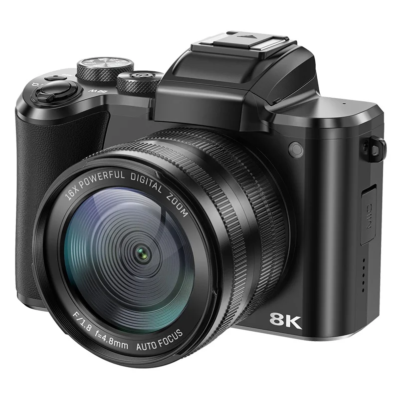DC226 Students Entry-Level Digital Camera 48MP Sensor 8K HD Video Selfie Camera with 32GB Memory Card - US Plug