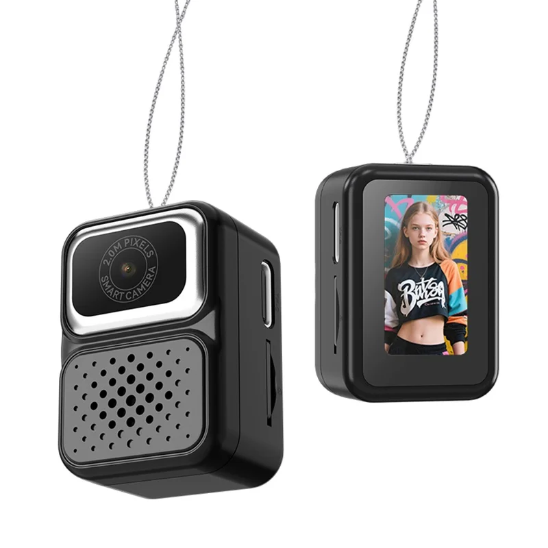 S130 Thumb Camera Mini Video Photo Recording Necklace Camera with 32GB Memory Card - Black