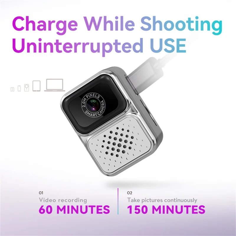 S130 Thumb Camera Mini Video Photo Recording Necklace Camera with 32GB Memory Card - Black
