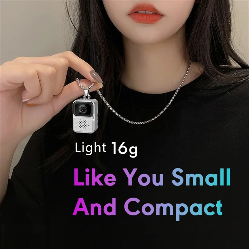 S130 Thumb Camera Mini Video Photo Recording Necklace Camera with 32GB Memory Card - Black