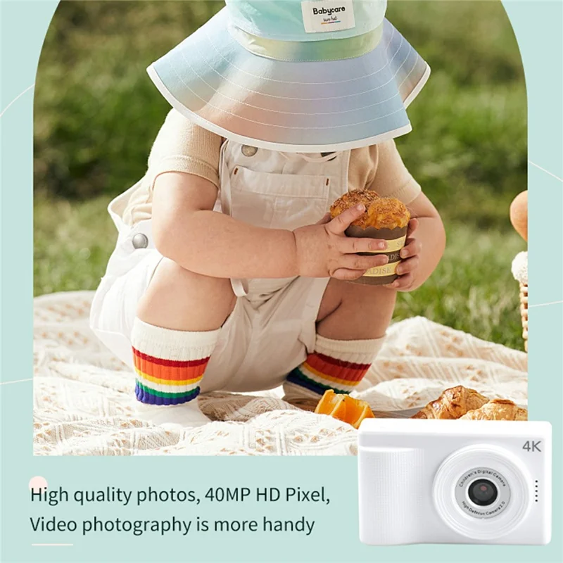 Y1 2.4 Inch Portable Digital Camera Dual HD Lens 4X Digital Zoom Auto Focus 4K Video Recorder - Black