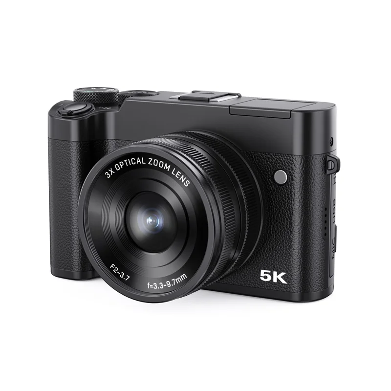 DC205X Videocámara de Doble Objetivo con Zoom Óptico de Alta Definición 5K, Grabadora de Vídeo Digital, con Tarjeta de 64 GB - Enchufe EU