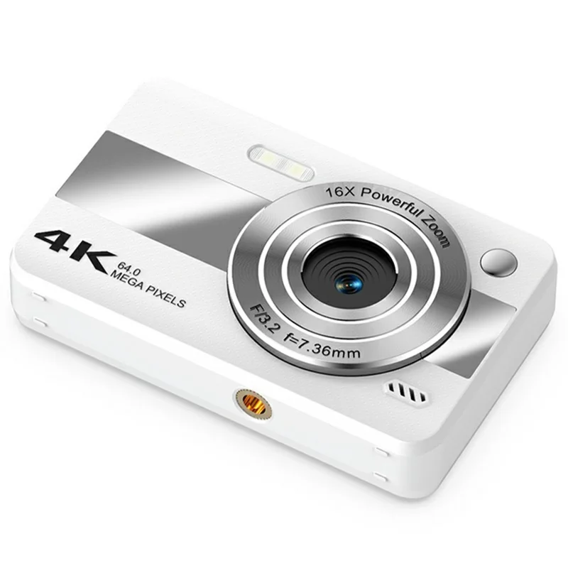 H11 2.4 Inch Portable Digital Camera 16X Digital Zoom HD Video Recording CCD Built In LED Flash - White
