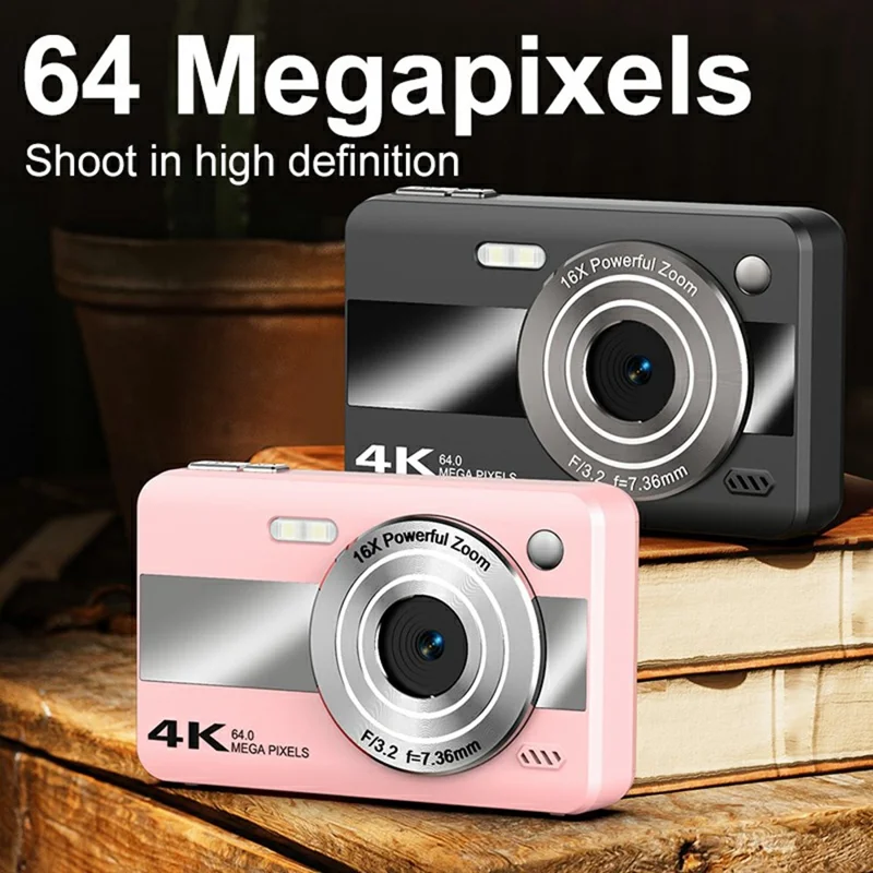 H11 2.4 Inch Portable Digital Camera 16X Digital Zoom HD Video Recording CCD Built In LED Flash, with 32GB Card + Card Reader - White