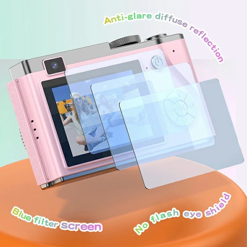 LK-003 2.4 Inch IPS Screen Portable Digital Camera Dual Lens CCD HD Video Recorder Built In Games - Yellow