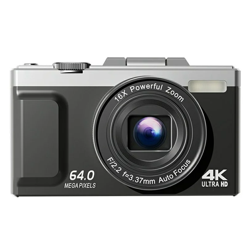 M25 3.0 Inch Flip Screen 4K 64MP Portable Digital Camera HD Video Recording CCD, with 32GB Card + Card Reader