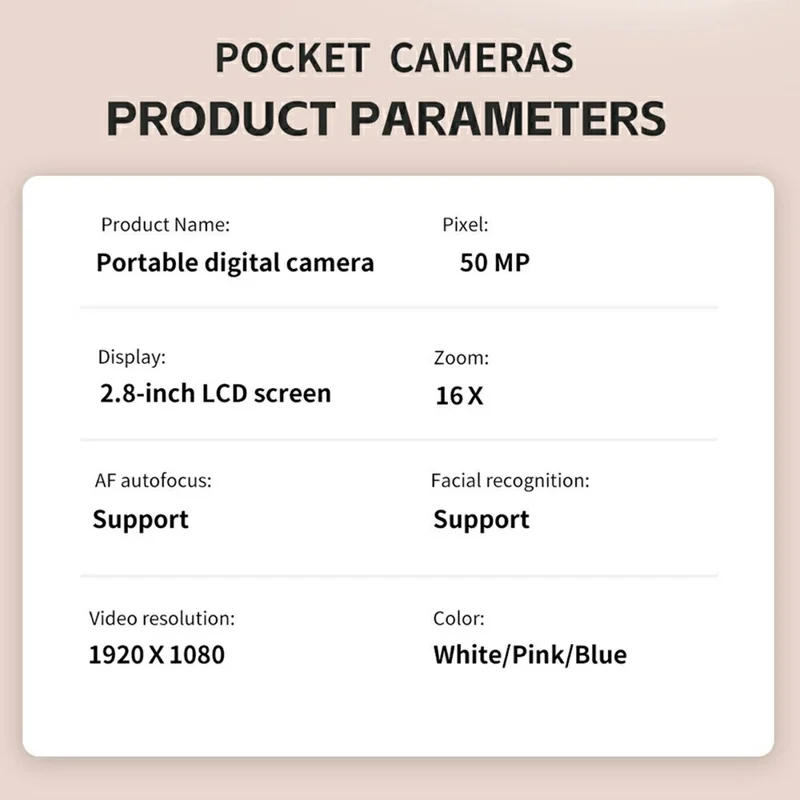 X20 2.8 Inch Front + 1.4 Inch Rear Screen HD Video Recording CCD Built In LED Flash Portable Digital Camera - Grey