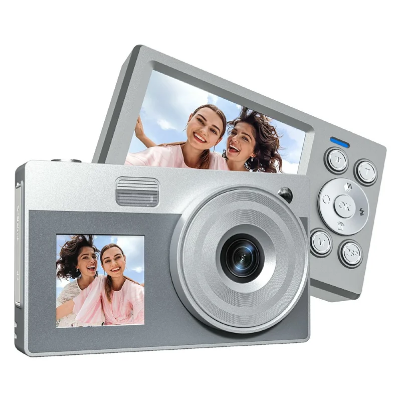 X20 2.8 Inch Front + 1.4 Inch Rear Screen HD Video Recording CCD Portable Digital Camera, with 32GB Card + Card Reader - Grey