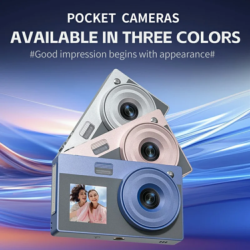 X20 2.8 Inch Front + 1.4 Inch Rear Screen HD Video Recording CCD Portable Digital Camera, with 32GB Card + Card Reader - Grey