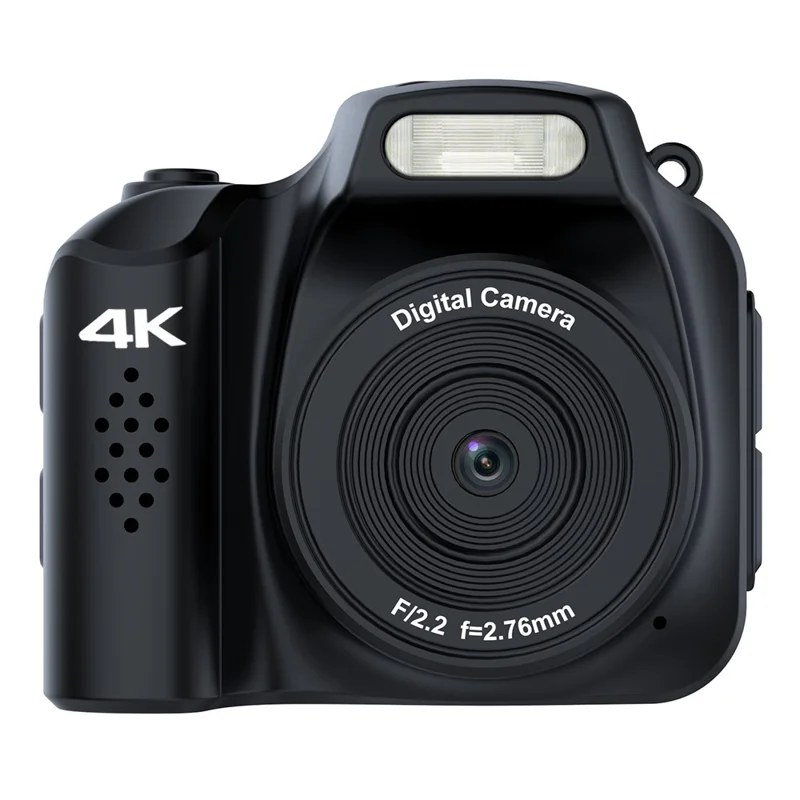 HJD-02 Kids Students Mini Digital Camera Portable Travel 4K 64MP Pocket Camcorder - Black