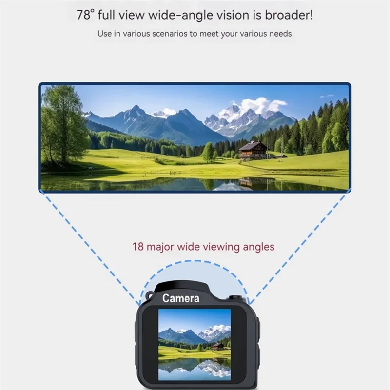 HJD-02 Kids Students Mini Digital Camera Portable Travel 4K 64MP Pocket Camcorder - Black