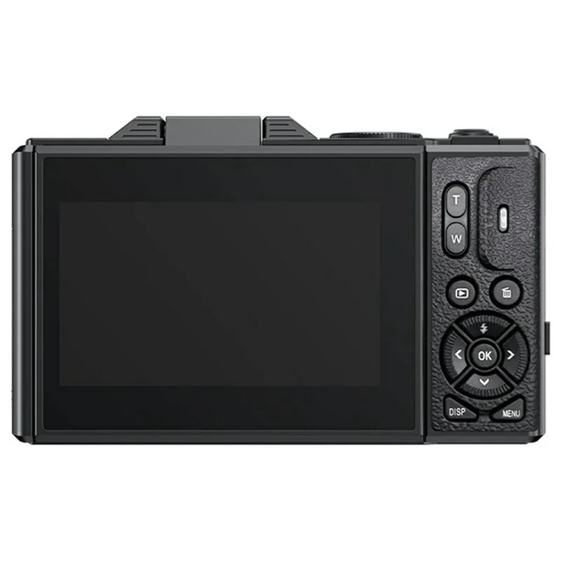 W1 3.0 Inch Flip Screen 18X Digital Zoom Digital Camera 5K Video Recorder with LED Flash - Black