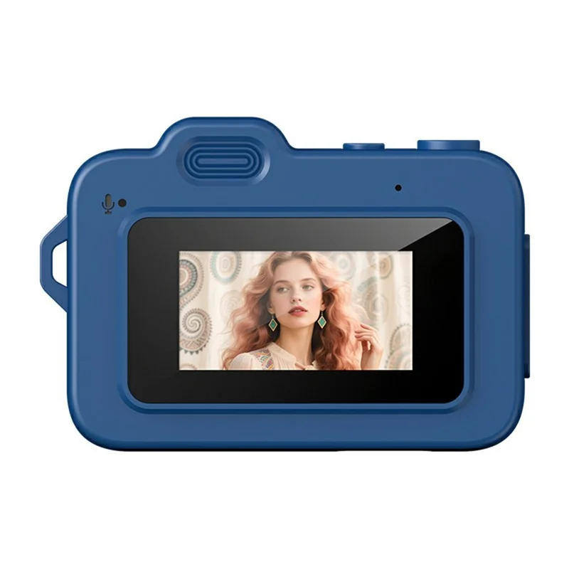 M8 Thumb Camera 0.96 Inch Screen LED Flash Portable Mini HD Photo Video Recorder with 32G Card + Card Reader - Blue