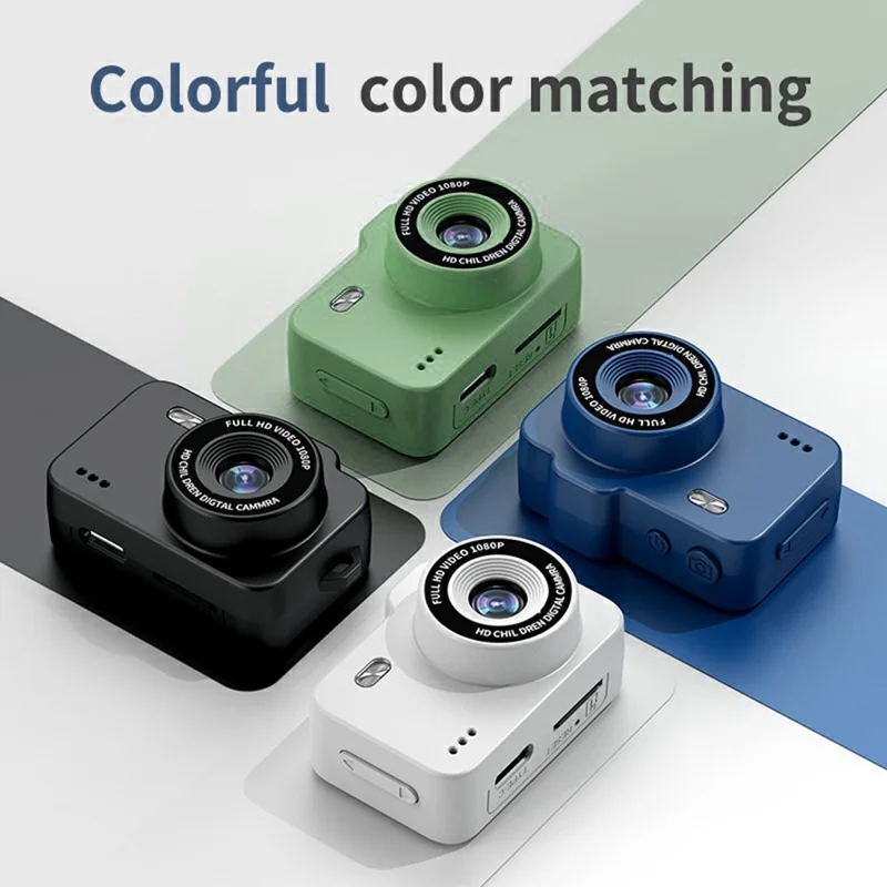 M8 Thumb Camera 0.96 Inch Screen LED Flash Portable Mini HD Photo Video Recorder with 32G Card + Card Reader - Blue