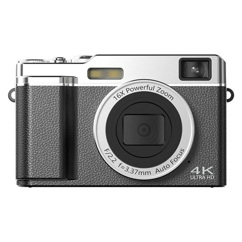 M22 2.8 Inch IPS Screen Portable Digital Camera HD Photo Capture 16X Zoom Retro 4K Video Recorder, with 32GB Card + Card Reader