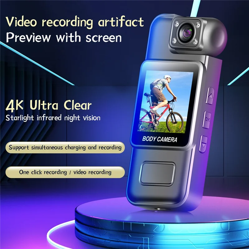 ZC-M11 Portable Action Camera HD Video Recorder with Screen / Rotatable Lens for Outdoor Sports