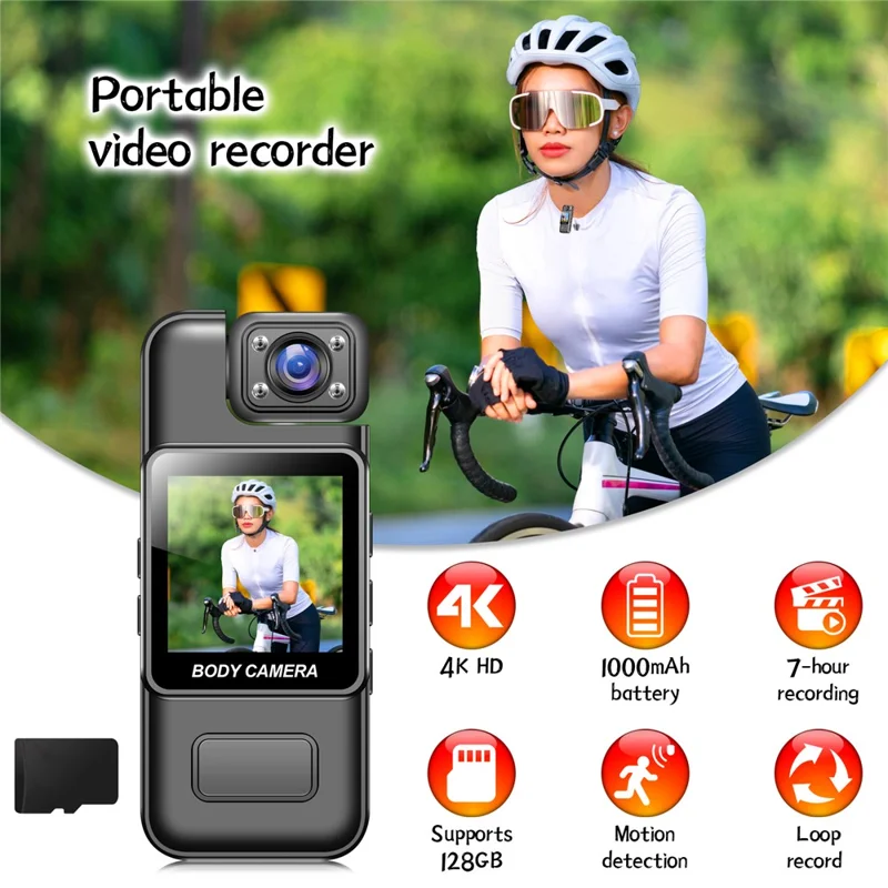 ZC-M11 Portable Action Camera HD Video Recorder with Screen / Rotatable Lens for Outdoor Sports