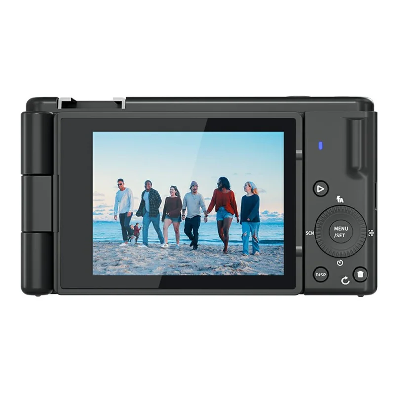 FC003C 2.8 Inch IPS 270 Degree Flip Screen Digital Camera with LED Flash 18X Digital Zoom 5K HD Video Recorder - Black