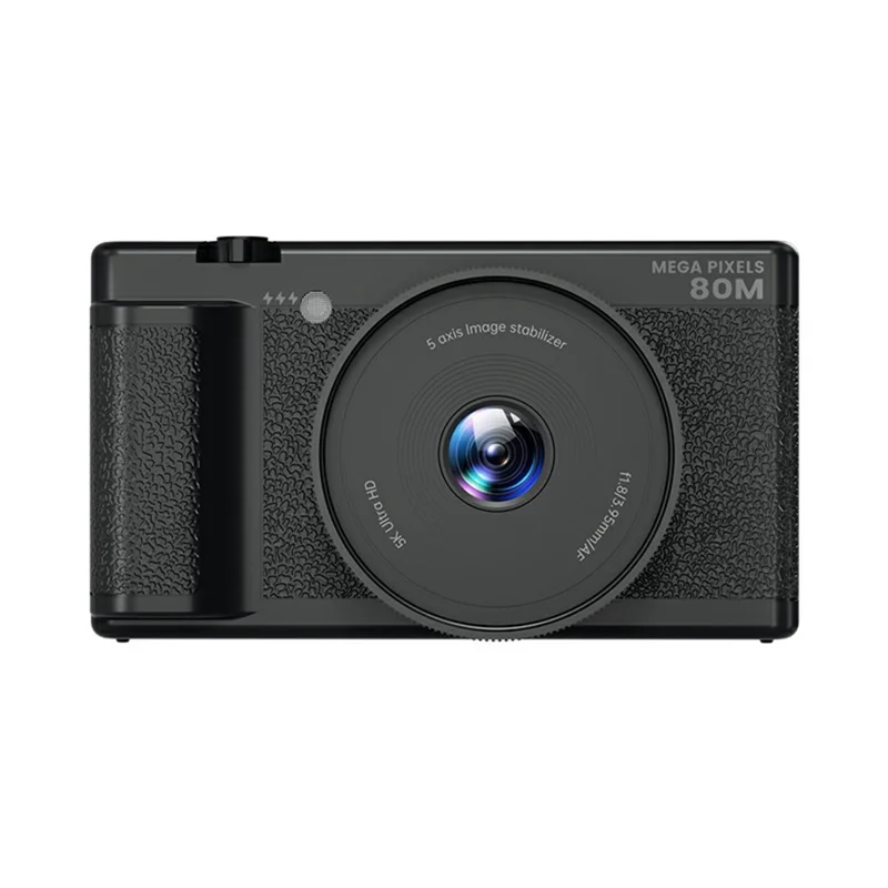 FC003C 2.8 Inch IPS 270 Degree Flip Screen Digital Camera with LED Flash 18X Digital Zoom 5K HD Video Recorder - Black