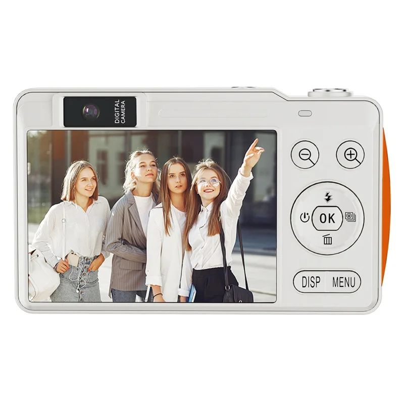 H14 2.4 Inch IPS Screen Retro Digital Camera 16x Zoom Portable Dual Lens CCD with LED Flash - White