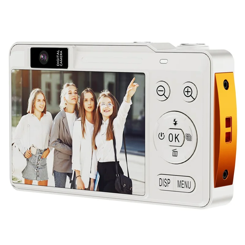 H14 2.4 Inch IPS Screen Retro Digital Camera 16x Zoom Portable Dual Lens CCD with LED Flash - White