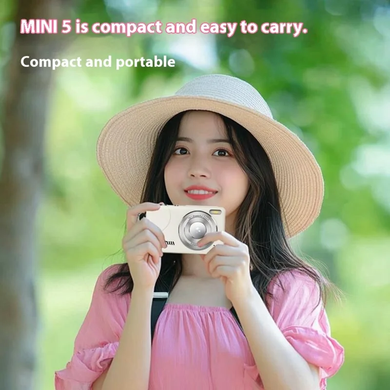 FC002S 2.4 Inch HD Screen Digital Camera 16x Digital Zoom Portable 1080P HD Video Recording CCD Built In LED Flash - White