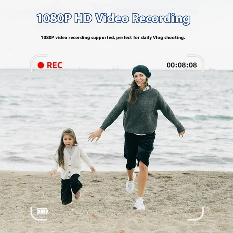 FC002S 2.4 Inch HD Screen Digital Camera 16x Digital Zoom Portable 1080P HD Video Recording CCD Built In LED Flash - White