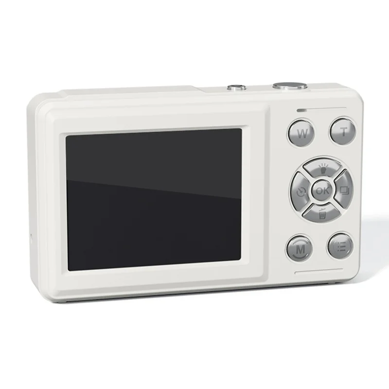FC002S 2.4 Inch HD Screen Digital Camera Portable 1080P HD Video Recording CCD Built In LED Flash, with 32GB Card + Card Reader - White